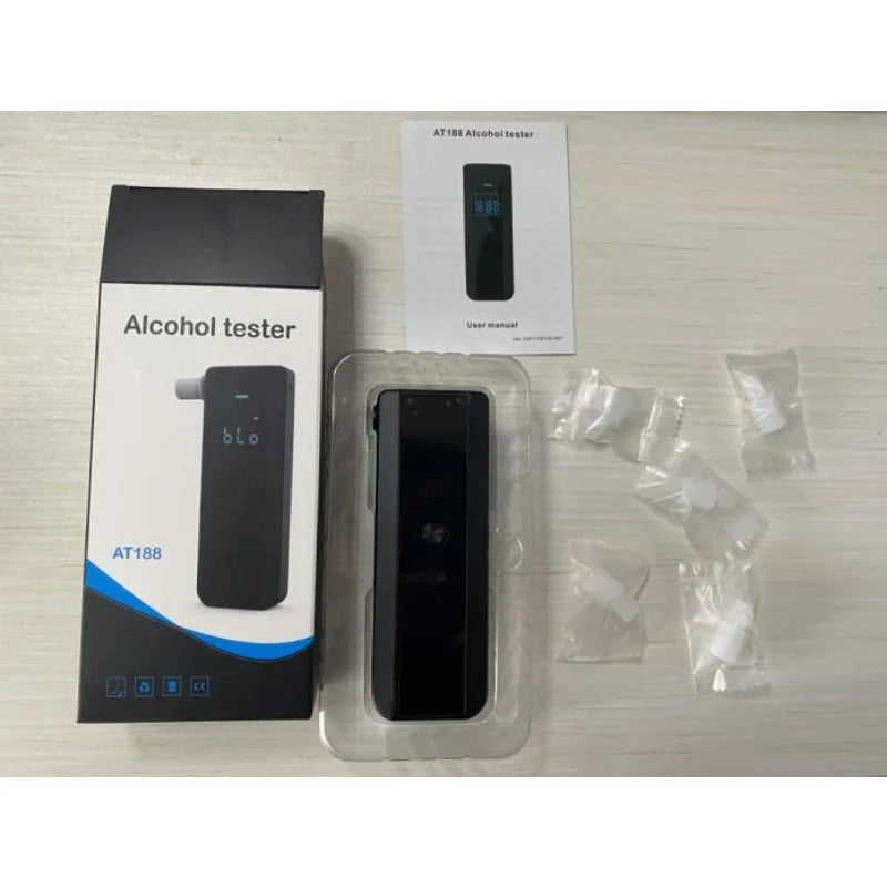 Portable New LCD Digital Alcohol Test Tool Professional Breathalyzer Grade Accuracy Police Alcohol Tester Detector Alcoholimeter Qme