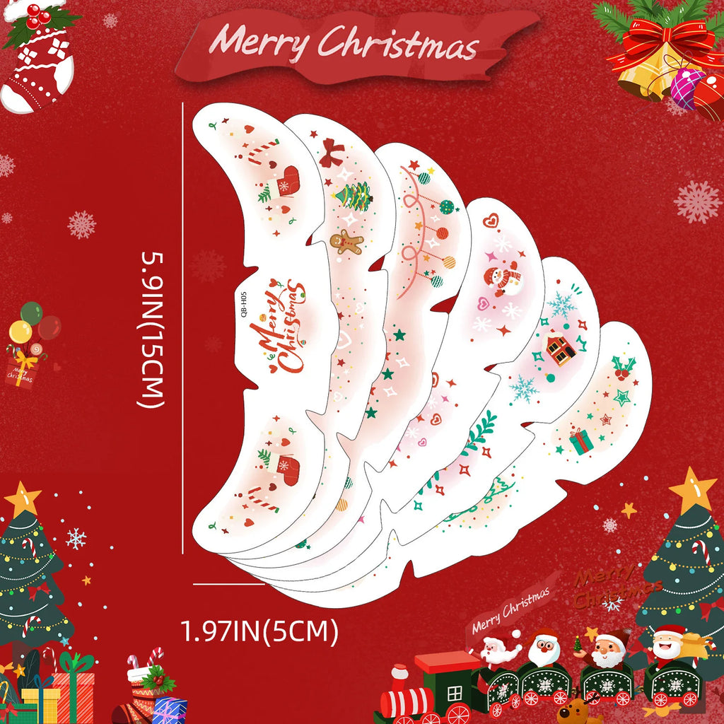 Pink Christmas Face Tattoo Stickers Snowflakes Deer Stars Heart Qme