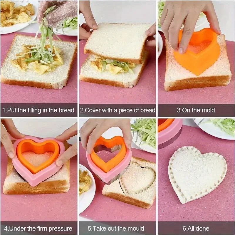 1/2/3/4/5/6PCS Stainless Steel Cookie Cutters Set - Animal & Heart Shapes for DIY Baking, Bread, Sandwich, Gift for Kids Qme