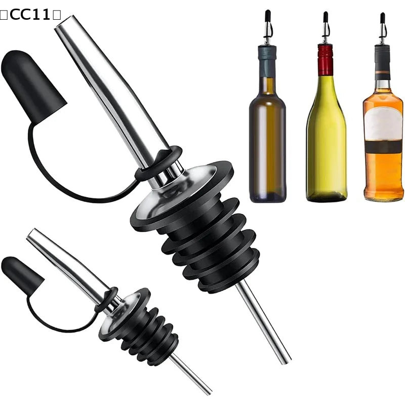 3 6 Stainless Steel Liquor Oil Wine Bottle Pourer Leak-proof Sealed Qme