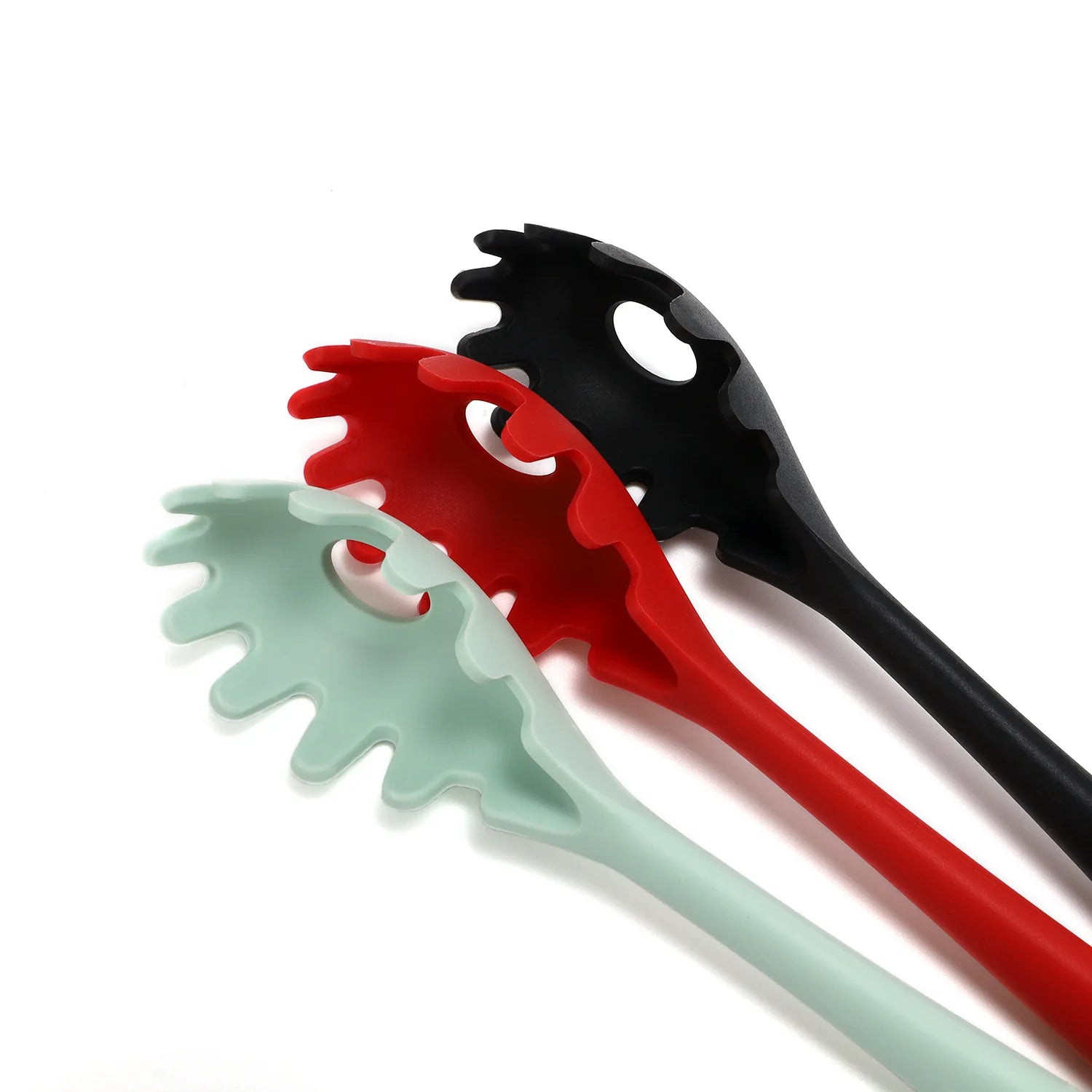 11.2 inch Pasta Fork Premium Silicone Spaghetti Strainer Heat Resistant Noodle Spoon Server Food Grade Kitchen Cooking Tools Qme