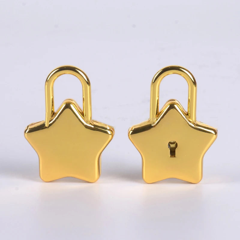 Mini Star Shape Archaize Padlocks Locker Security Key Lock Luggage Bag Qme