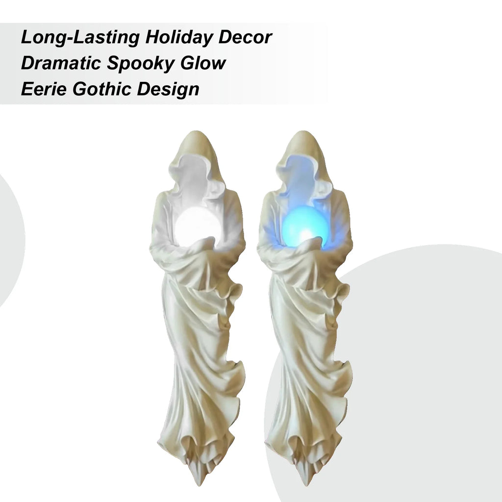 Halloween Ghost Figurine Decor Hugging Lamp Resin Gothic Ornaments Qme