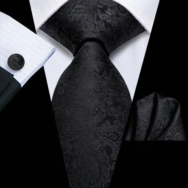Hi-tie Jacquard Weave Mens Necktie Green Wedding Tie Men Hanky Qme HT-LDSN0069