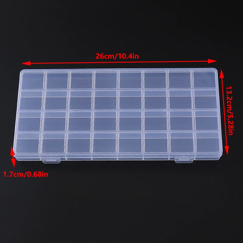 Earring Bead Screw Holder Case Display Organizer Container 32 Grid Qme