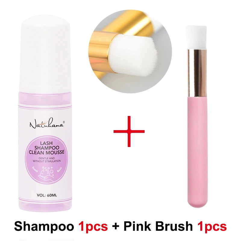 NATUHANA Gentle Lash Cleansing Mousse No Irritation Eyelash Shampoo Qme ROSE A
