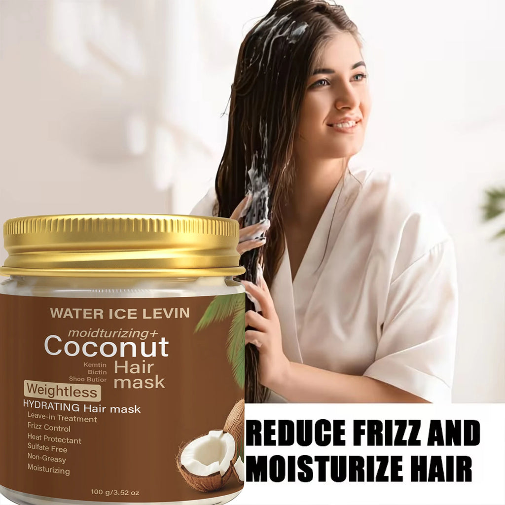 Sulfate-Free Coconut Hair Mask, Moisturizing & Heat Protectant Hair Care Treatment Qme