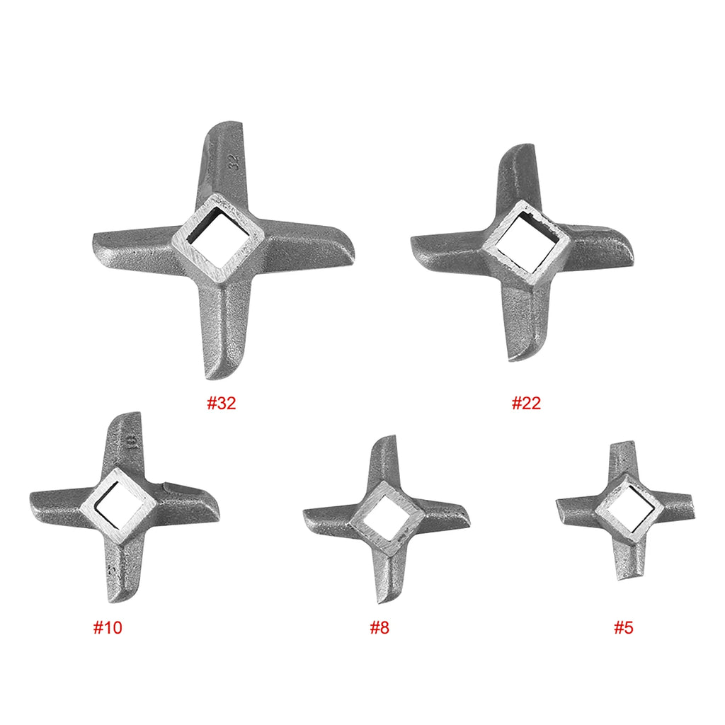 1Pc Meat Grinder Knife Mincer Plate Disc Knife with Hole Replacement Accessories Steel Kitchen Food Meat Blade Mincers Cutter Qme