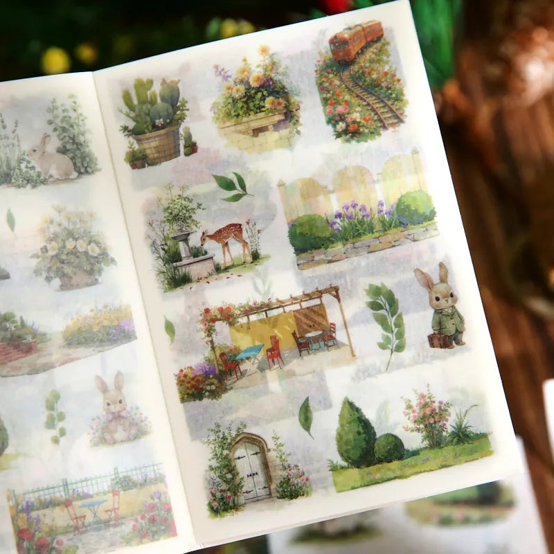 20/40pcs Beautiful scenery Die Cutting Stickers Book Creative Handbook DIY Scrapbook Diary Phone Case Cute Stationery Stickers Qme