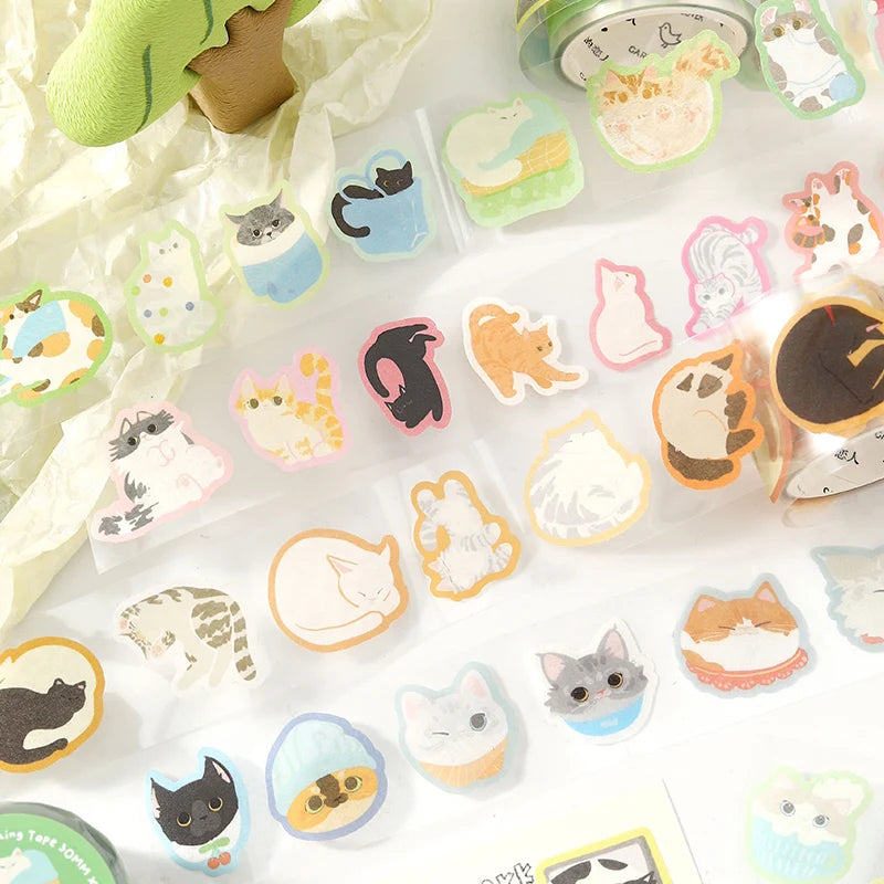 Kawaii Cartoon 30mm*3m PET Tape - Creative DIY Masking Tapes for Journaling Gadget Wrapping Collage Scrapbooking School Statione Qme All 3m per roll