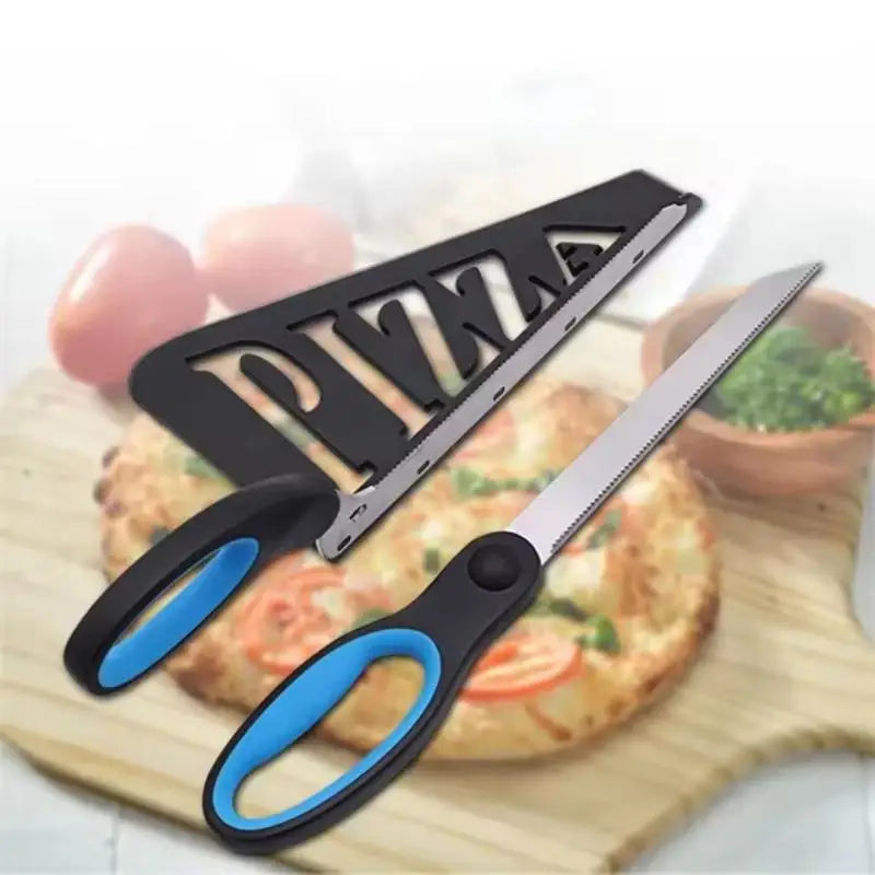 Pizza Scissors Knife Pizza Cutting Tool Stainless Steel Pizza Cutter Slicer Baking Tool Multi-Functional With Detachable Spatula Qme