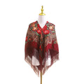 43 Women Luxury Floral Print Russian Square Scarf Traditional Fringed Qme rg-5 One Size