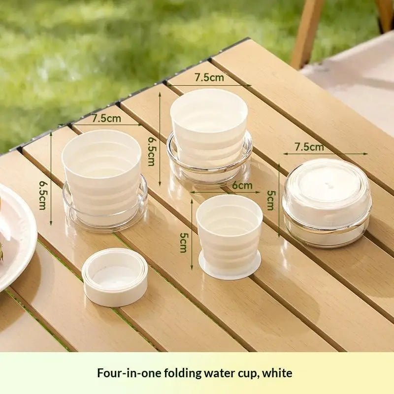 Collapsible Food Grade Silicone Cups 4 BPA Reusable Portable Folding Qme A1