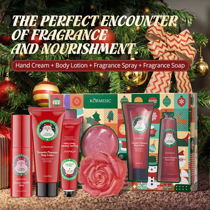 Luxurious Complete Christmas Box 4-in-1 Hand Body Care Including Qme