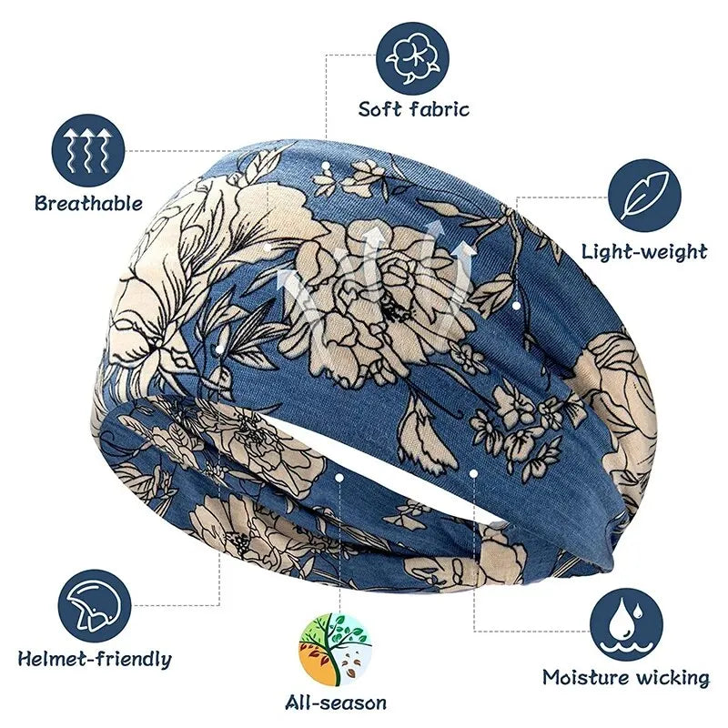 Bohemian Trendy Yoga Motion Hairpie Sweat-Absorbing Sweat Absorption And Elastic Cotton Head Ladies Headwear Hair Accessories Qme