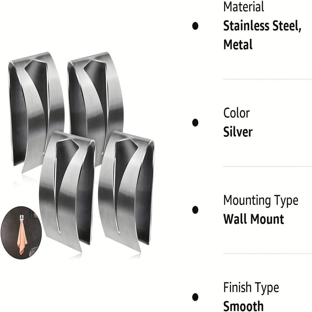 Stainless Steel Napkin Holder, Self-Adhesive Wall Mounted Tissue Dispenser for Kitchen Qme