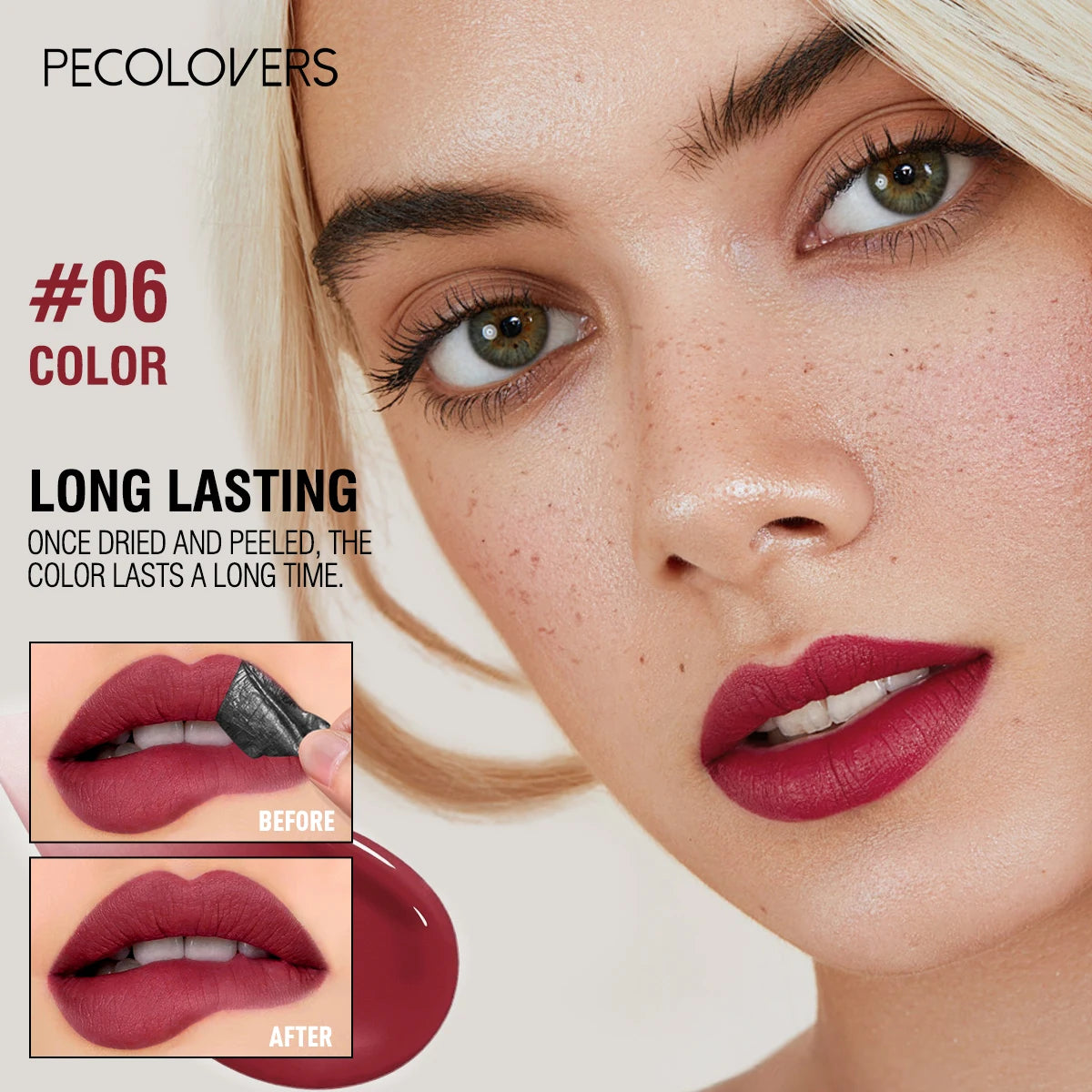 Waterproof Long-lasting Peel Off Lip Gloss Tattoo Matte Natural Look Qme