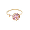 Rotatable Freely Spinning Anti Stress Anxiety Ring For Women Round Opal Ring Crystal Sunflower Ring Fashion Jewelry Gifts Qme 2 resizable