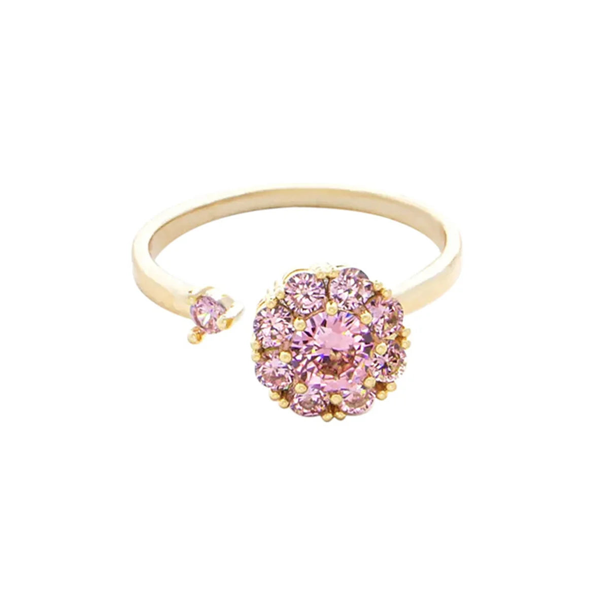 Rotatable Freely Spinning Anti Stress Anxiety Ring For Women Round Opal Ring Crystal Sunflower Ring Fashion Jewelry Gifts Qme 2 resizable