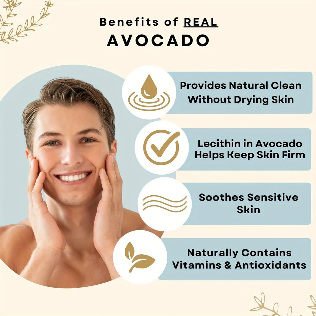 GZE Soft And Gentle Avocado Cleansing Balm Soap With Refreshing Scent - Moisturizing Makeup Remover And Cleansing Bar PH Balance Qme