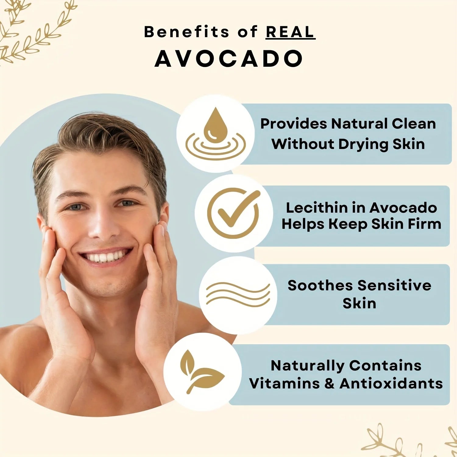 GZE Soft And Gentle Avocado Cleansing Balm Soap With Refreshing Scent - Moisturizing Makeup Remover And Cleansing Bar PH Balance Qme