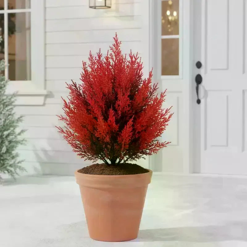 Artificial Cedar Topiary Trees Christmas Decorations Indoor Outdoor Small Realistic Greenery Cedar Pine Tree Home Garden Decor Qme