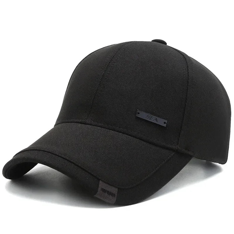 High Quality Solid Baseball Caps for Men Outdoor Cotton Cap Bone Gorras CasquetteHomme Men Trucker Hats Hip Hop Hat Qme black