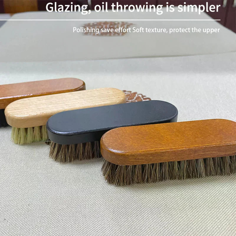 Polishing And Cleaning Brush Horse Hair Wood Brush Leather Shoe Care And Cleaning Shoe Brush Qme