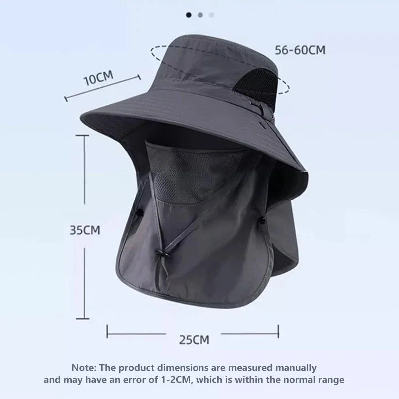 Summer Sun Hats UV Protection Outdoor Hunting Fishing Cap Fishing Hat with Mask UPF 50+ Summer Sun Protection Wide Brim Hat Qme
