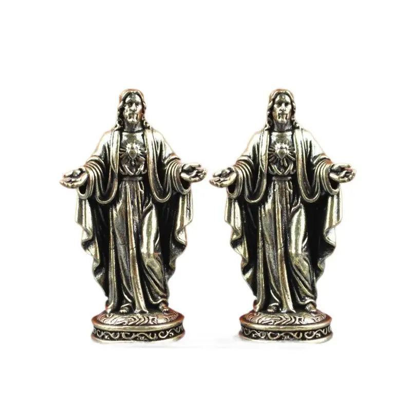 Handmade Brass God Statue Vintage Style Desktop Decor Creative Cross Border Craft Artwork Small Copper Figurine Home Ornament Qme 1pcs