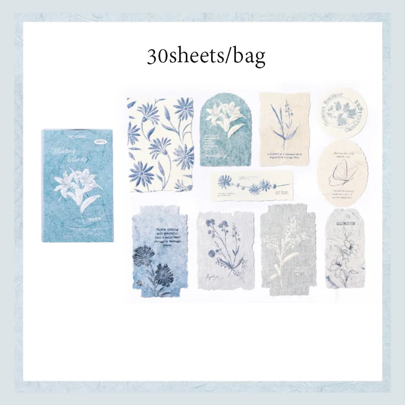 30 Sheets Sticker Pack Embossed Matchbox Style Scrapbooking Stickers for DIY Planner Journal Notebook Phone Case Decoration Qme 5