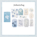 30 Sheets Sticker Pack Embossed Matchbox Style Scrapbooking Stickers for DIY Planner Journal Notebook Phone Case Decoration Qme 5