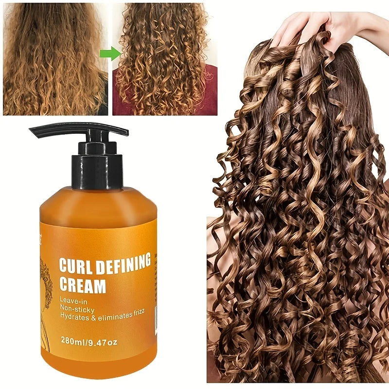 GZE Curl Defining Cream Leave-in Non-stick Hydrates & eliminates frizz, Hair-Smoothing Anti-Frizz Cream to Define All Curl Types Qme Other