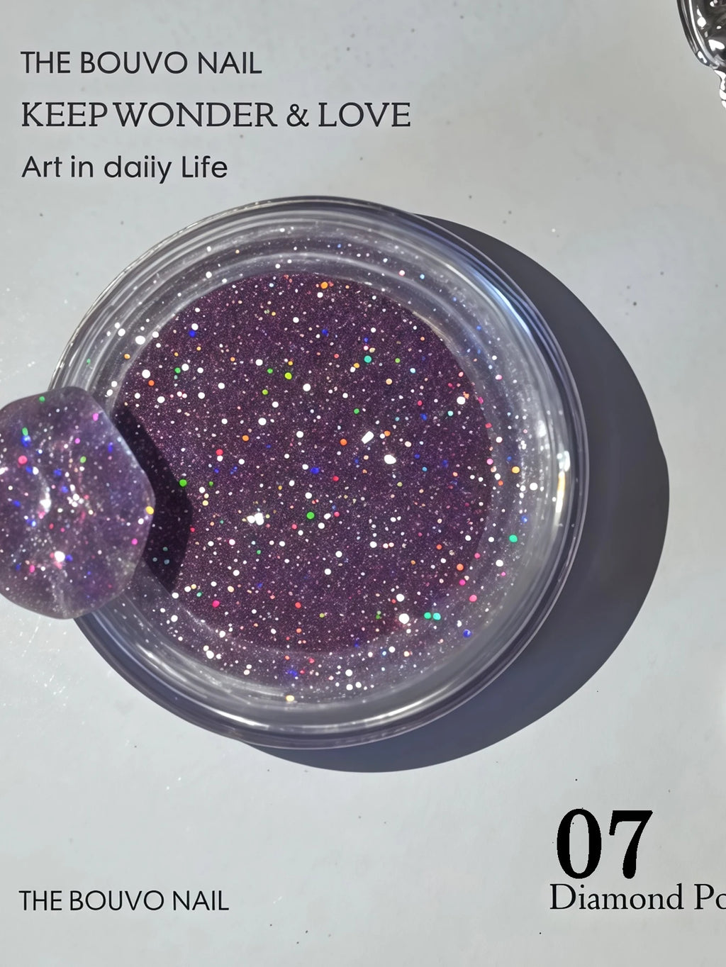 1 8-piece Y2K Colorful Glitter Nail Powder Sparkling Diamond Laser Qme 07