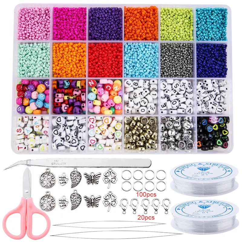 20000pcs Jewelry Making Kit Seed Beads Set 2mm Glass Beads Set Bracelets Necklace Ring Making Seedbeads Kit For DIY Art Craft Qme 11