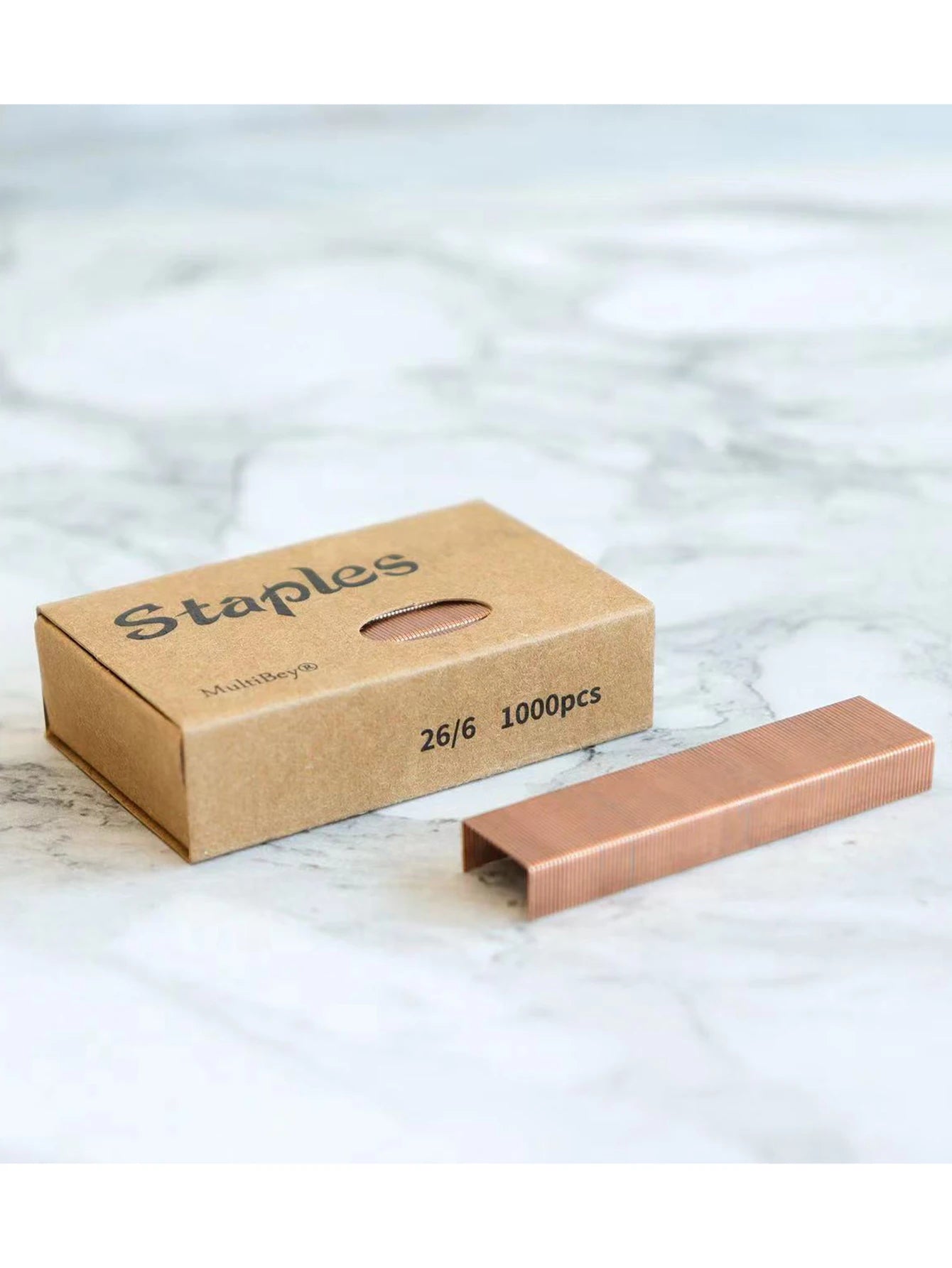 1000Pcs/Box Rose Gold Metal Office Standard Stapler Staples 26 / 6 Binding Machine School Supplies Accessories Qme