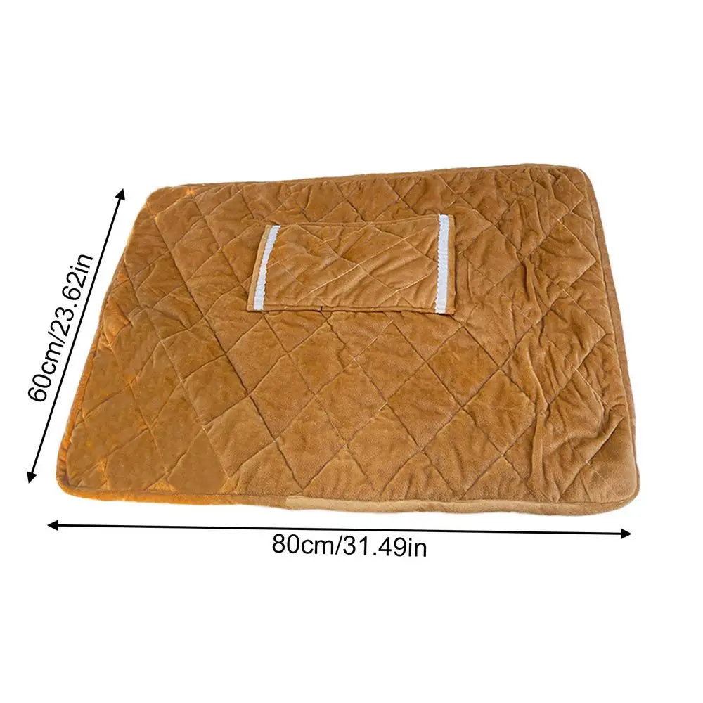 Heated Blanket Battery Operated Throw Washable USB Rechargeable Qme Brown CN