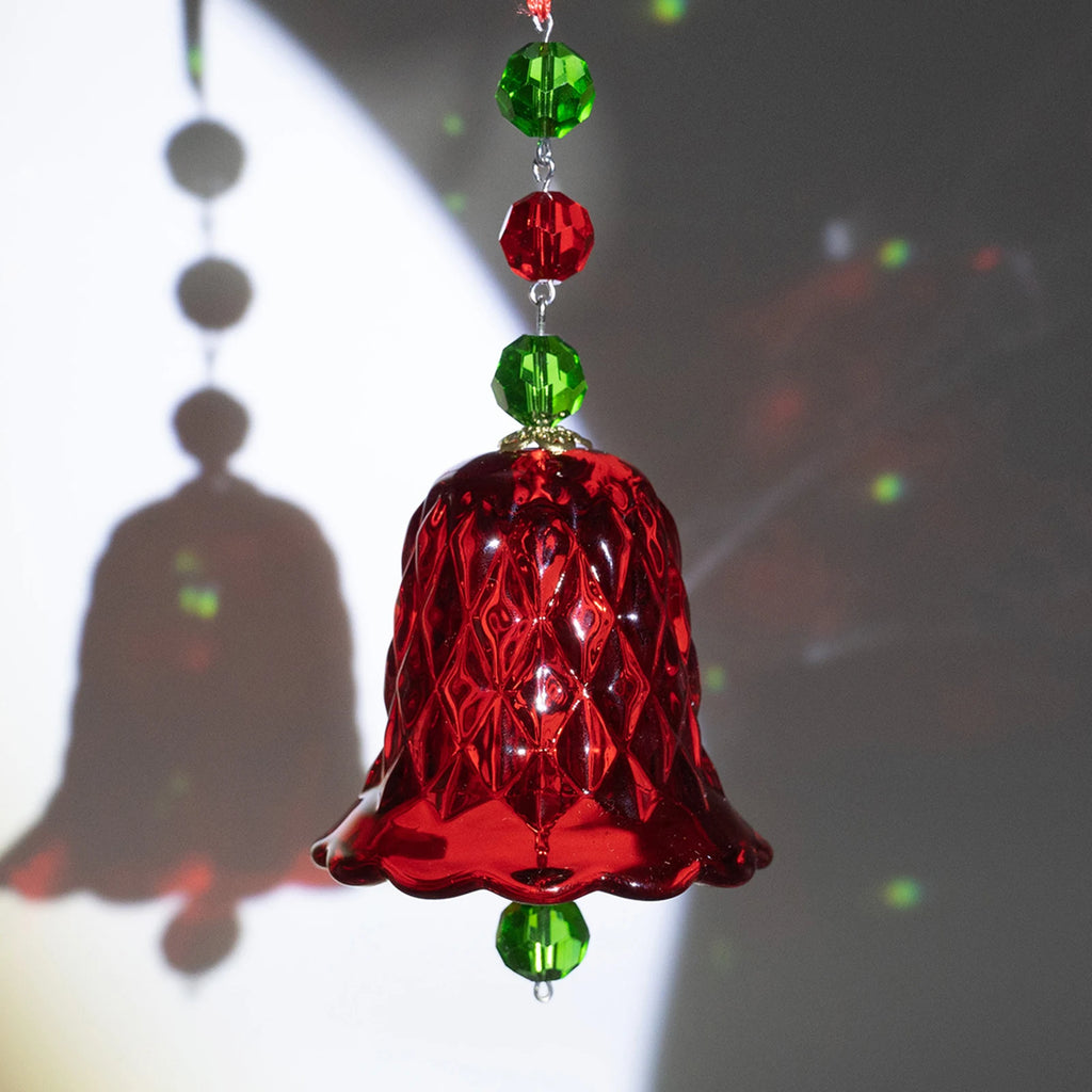 Red Transparent Crystal Wind Chime Multi-Purpose Window Wind Chime Ornament Bell Suncatcher Pendant Window Hanging Decorations Qme