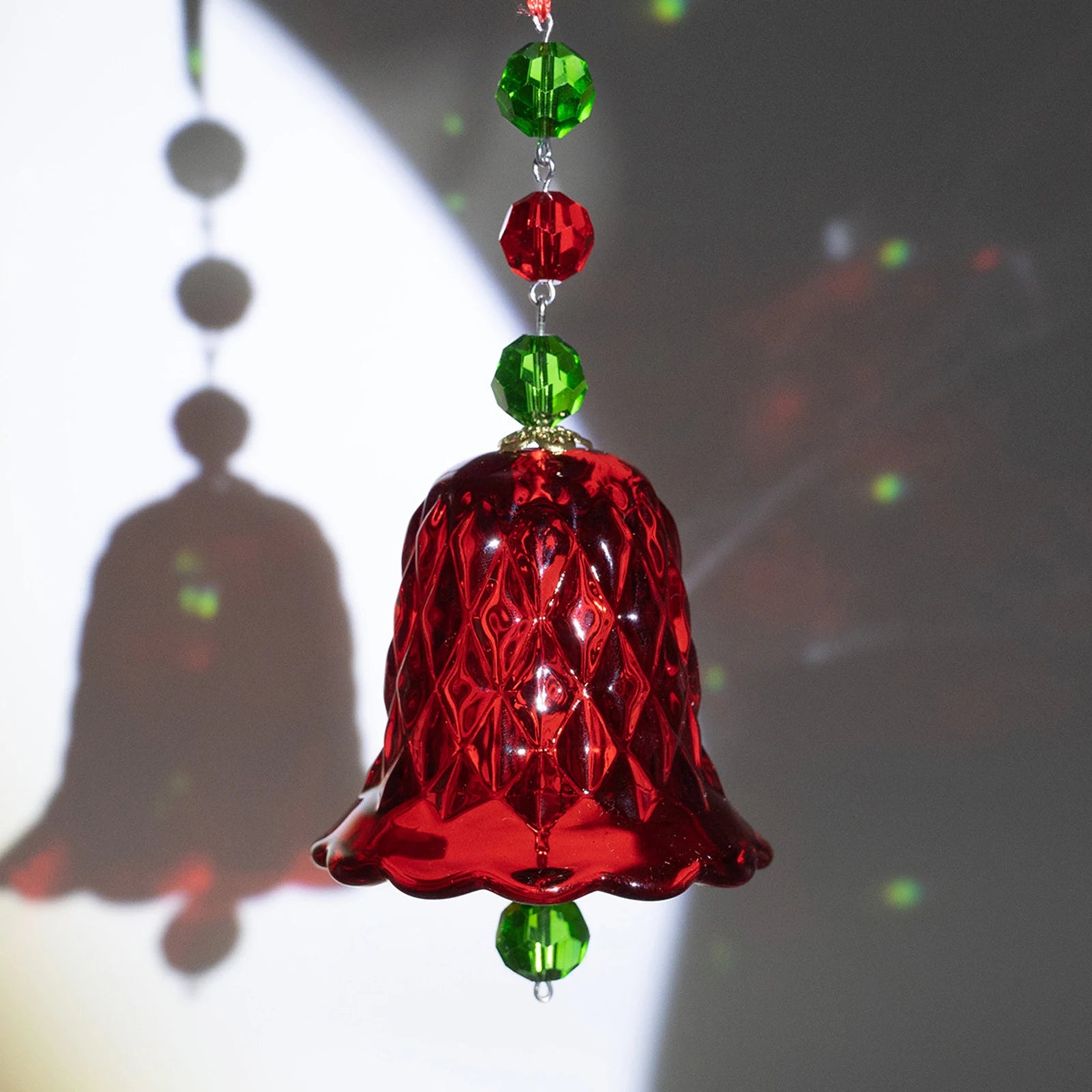 Red Transparent Crystal Wind Chime Multi-Purpose Window Wind Chime Ornament Bell Suncatcher Pendant Window Hanging Decorations Qme