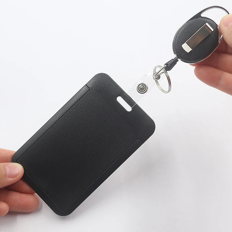 Sophisticated Document Card Holder Men Women Premium Retractable Qme