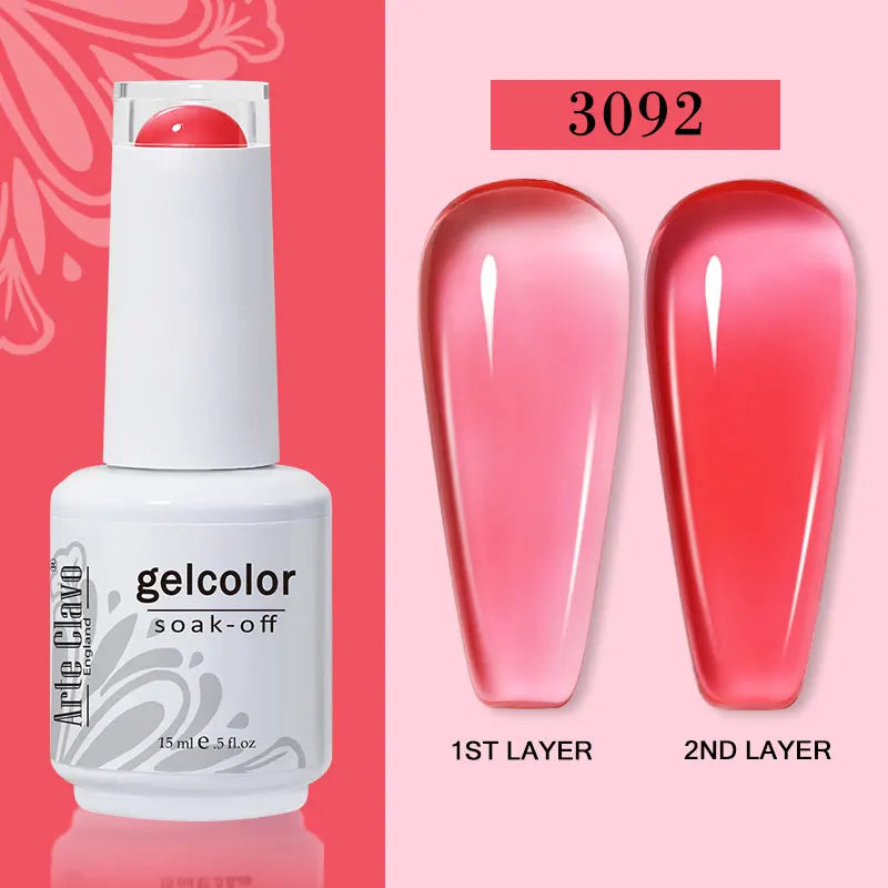 Arte Clavo Jelly Gel Polish Translucent Manicuring UV Nail Semi
