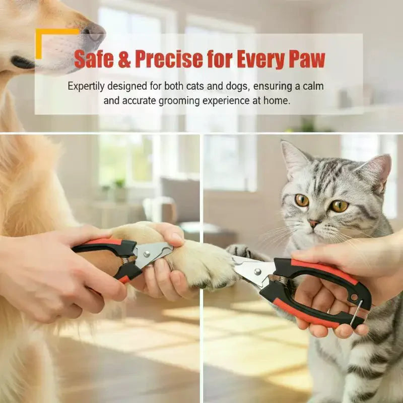 Stainless Steel Pet Nail Clippers - Professional Dog Cat Rabbit Grooming Scissors, Safe Animal Nail Cutter Tool for Pet Care Qme