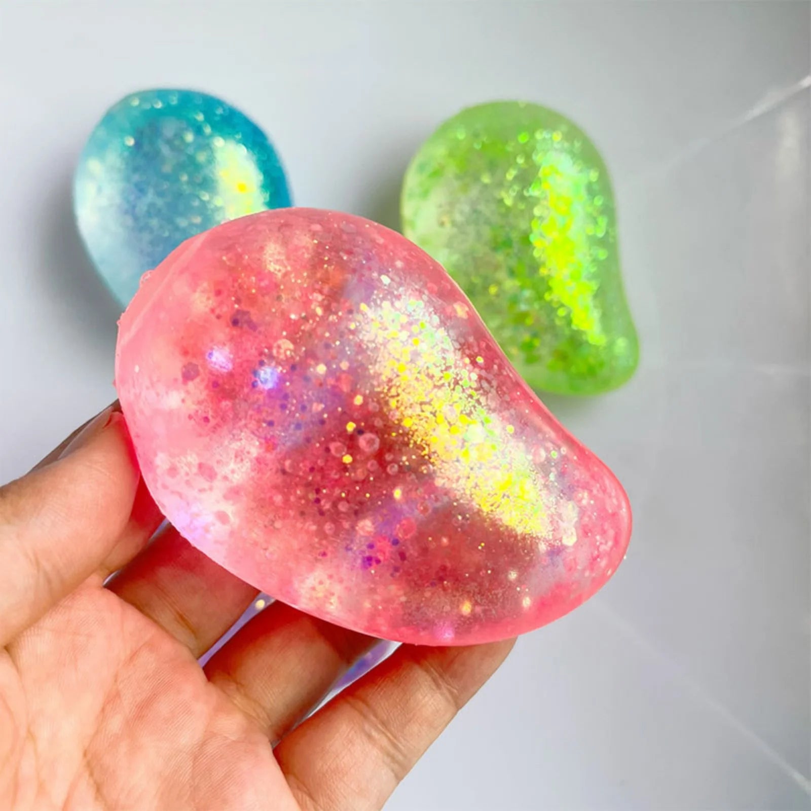 Simulated Mango Stress Ball Slow-rising Toy Fun Fidget Ball ASMR Sensory Anti Stress Relief Fidget Toys for Adults Home Decor Qme Pink One Size