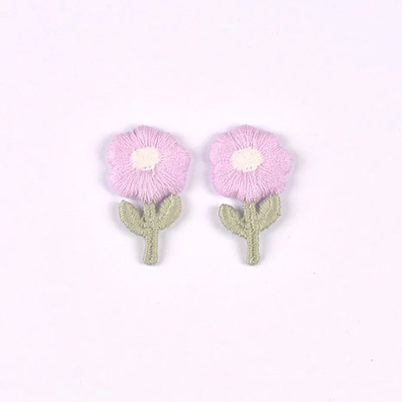 10pcs 17x30mm mix colors Flower patch Cute Woven Clothing decoration for DIY Headwear/Clothing/Shoes/Bags cp3837 Qme 17x30mm-3