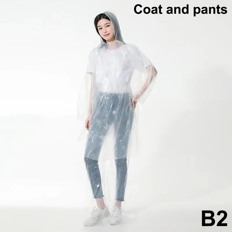 Disposable Rain Pants Thickened Foot Drift Waterproof Split Tourism Qme B2