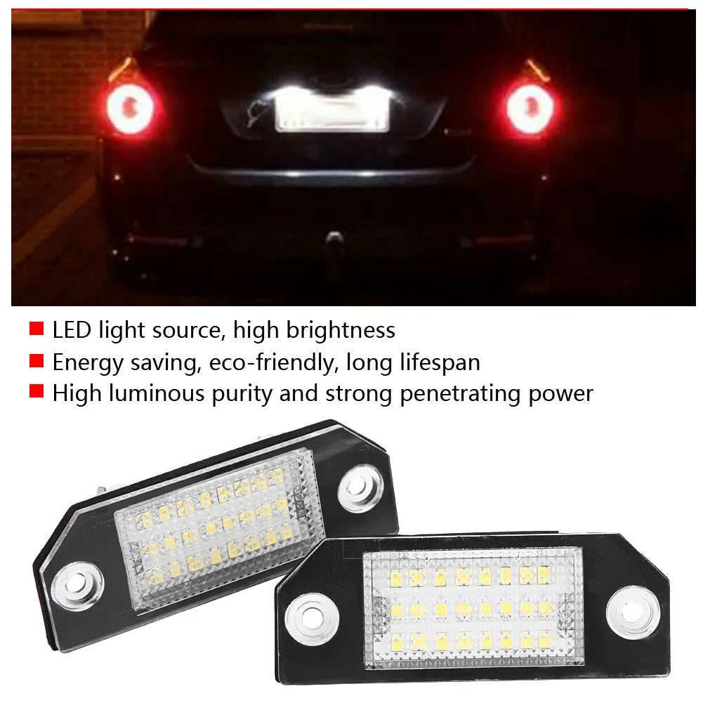 24 LED Beads License Plate LED Light Lamp for C MAX Focus MK2 License Lamp License Plate Light License Plate Light Qme