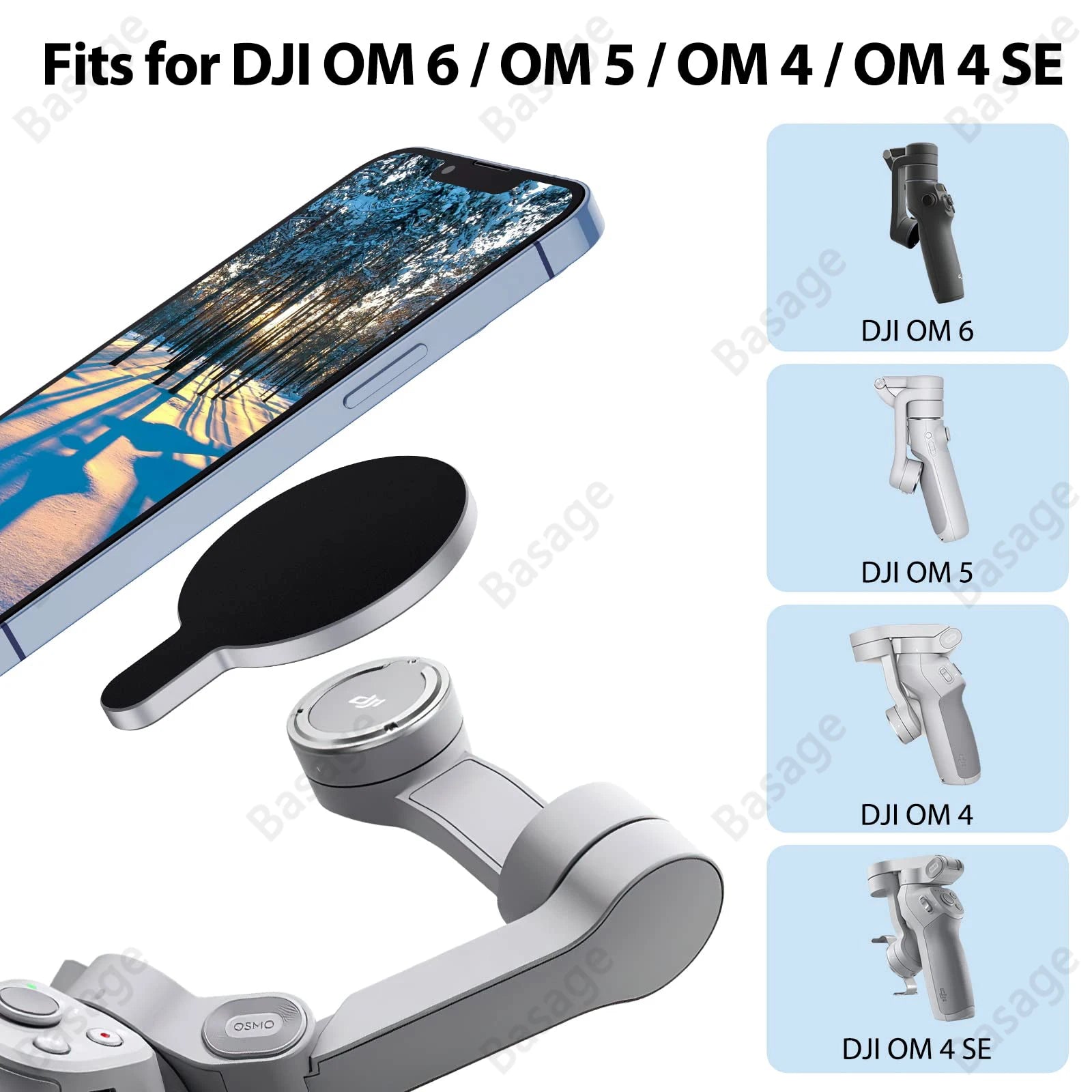 Magnetic Adapter Mobile Phone Holder Handheld Stabilizer Quick Release Accessories for DJI Osmo OM6 OM5 OM4 Gimbal for Magsafe Qme