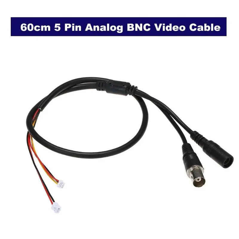 10pcs CCTV Camera 5-core Video Cable With DC Input(2pin 2.0mm) + BNC output(3pin 1.25mm) For CCTV Camera Qme