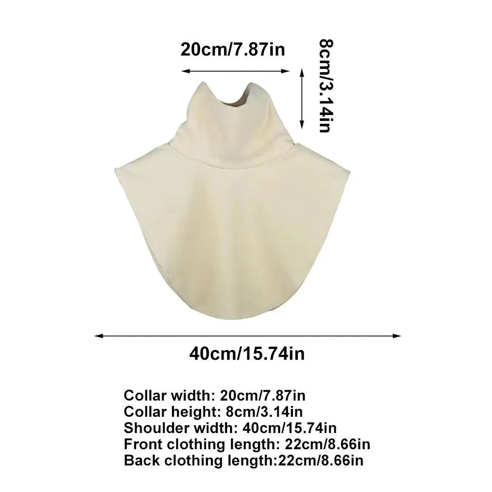 Soft Elastic Modal Detachable Collar Square False Collars Solid Color Turtleneck High Inner Neck Cover For Women Scarf Qme