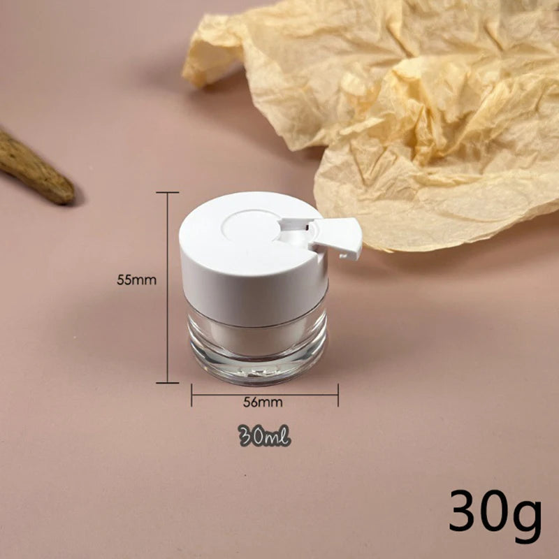 Refillable Empty Cream Jar Spoon Airless Pump Lotion Bottle Acrylic Qme 30G
